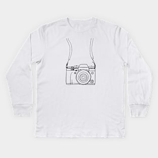 Camera t-shirt. Travel and adventures Kids Long Sleeve T-Shirt